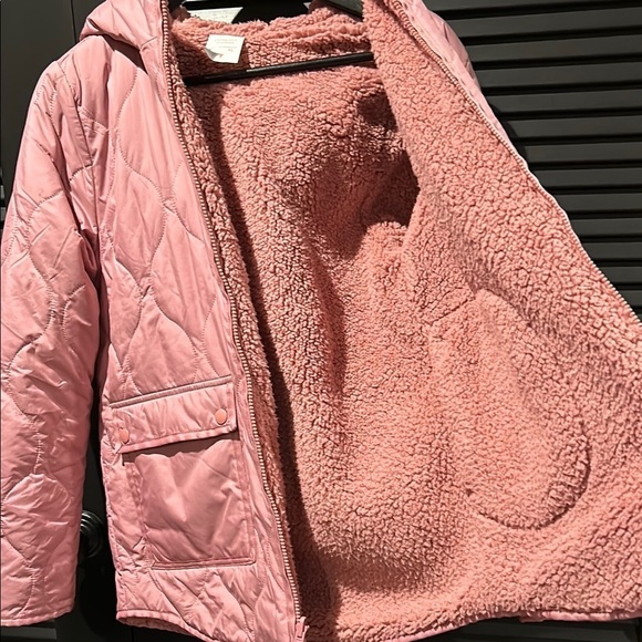 Crewcuts Primaloft Girl’s Reversible Pink Quilted Sherpa Jacket, Size XL - Picture 8 of 13